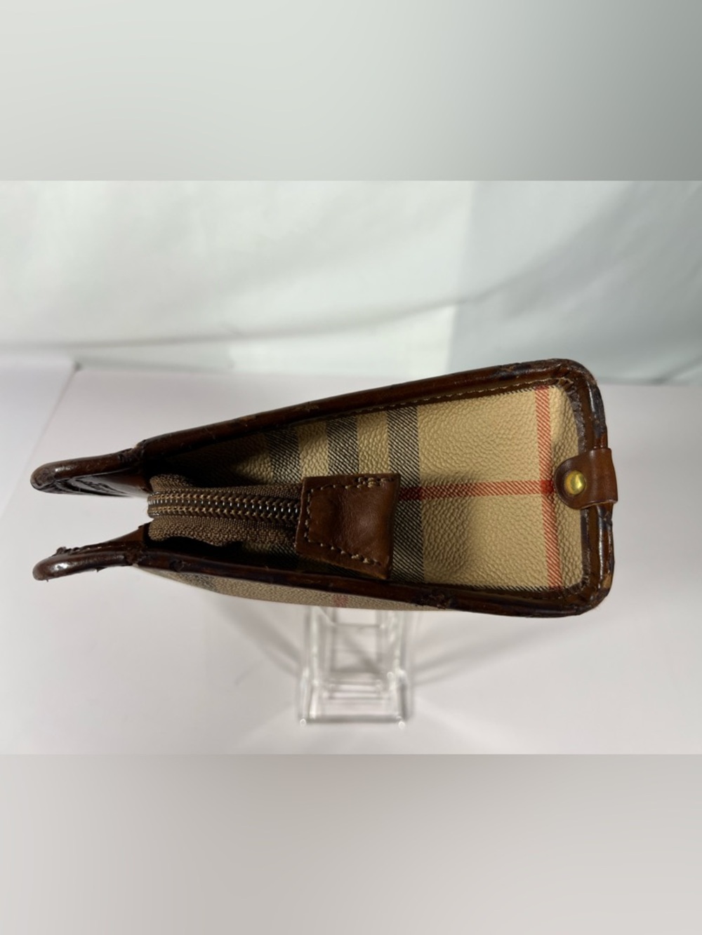 3081: Burberrys Vintage Nova Check Folio Clutch Organizer Italy - Picture 4 of 13